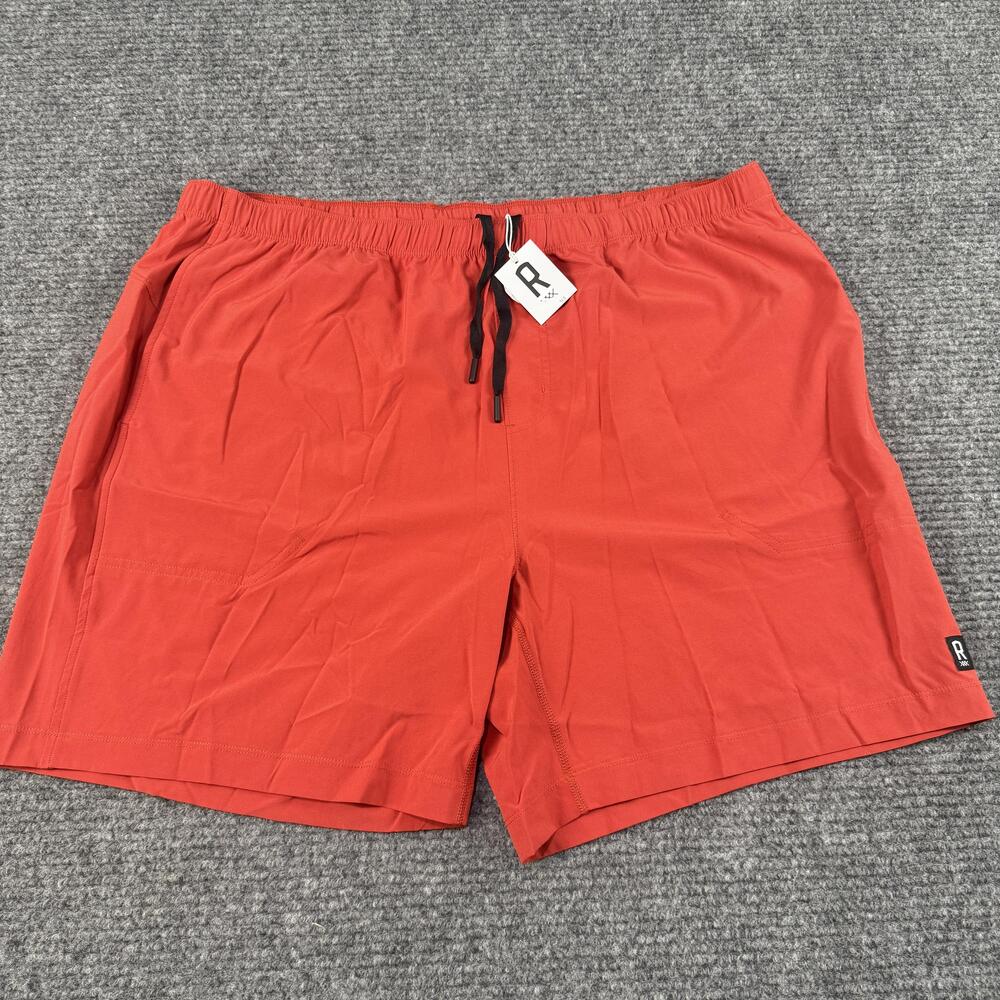 R Essentials 7" Training Shorts Mens 2XL Red Unlined Drawcord Waist Athletic Gym